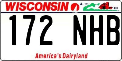 WI license plate 172NHB