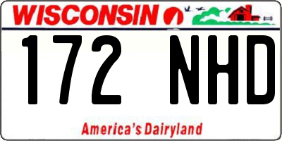WI license plate 172NHD