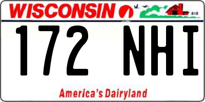 WI license plate 172NHI