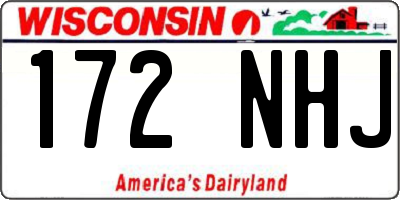 WI license plate 172NHJ