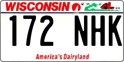 WI license plate 172NHK