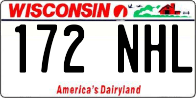WI license plate 172NHL