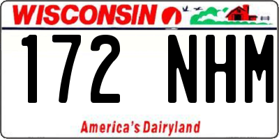 WI license plate 172NHM