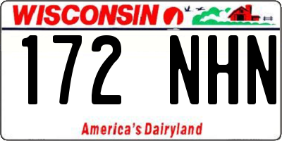 WI license plate 172NHN
