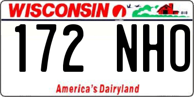 WI license plate 172NHO