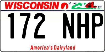 WI license plate 172NHP