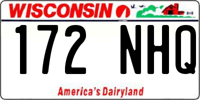 WI license plate 172NHQ