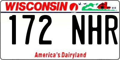 WI license plate 172NHR