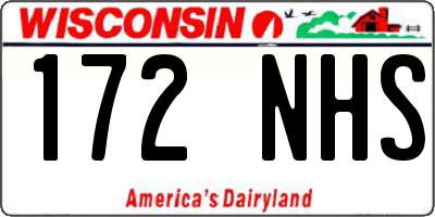 WI license plate 172NHS