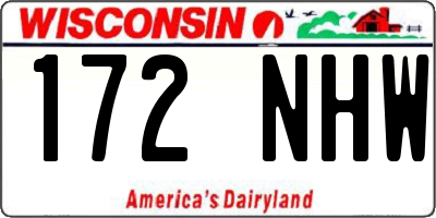 WI license plate 172NHW