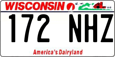 WI license plate 172NHZ