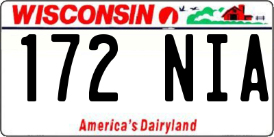 WI license plate 172NIA