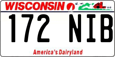 WI license plate 172NIB