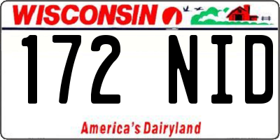 WI license plate 172NID