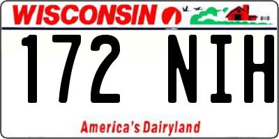 WI license plate 172NIH