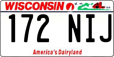 WI license plate 172NIJ