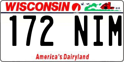 WI license plate 172NIM