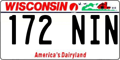 WI license plate 172NIN