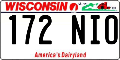 WI license plate 172NIO