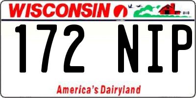 WI license plate 172NIP