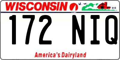 WI license plate 172NIQ