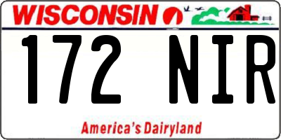 WI license plate 172NIR