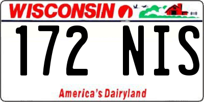 WI license plate 172NIS