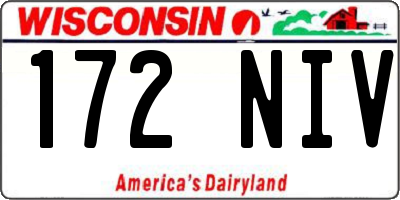 WI license plate 172NIV