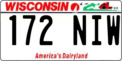 WI license plate 172NIW