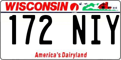 WI license plate 172NIY