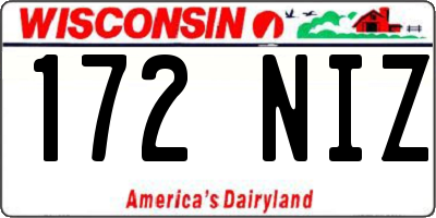 WI license plate 172NIZ