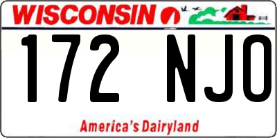 WI license plate 172NJO