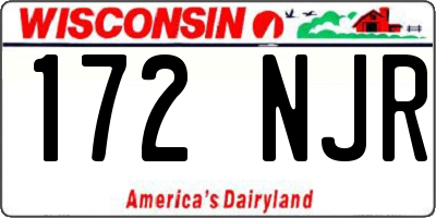 WI license plate 172NJR