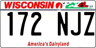 WI license plate 172NJZ
