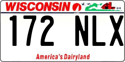 WI license plate 172NLX