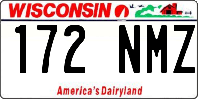 WI license plate 172NMZ