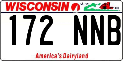 WI license plate 172NNB