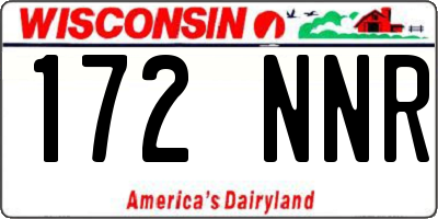 WI license plate 172NNR