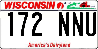 WI license plate 172NNU