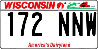 WI license plate 172NNW