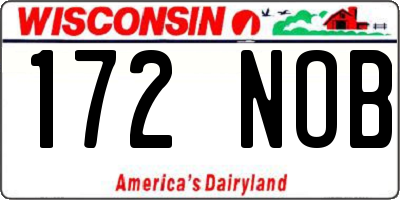WI license plate 172NOB