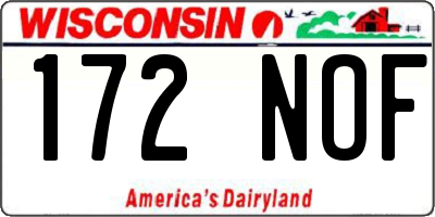 WI license plate 172NOF