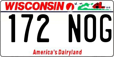 WI license plate 172NOG