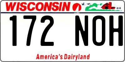 WI license plate 172NOH