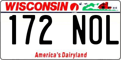 WI license plate 172NOL
