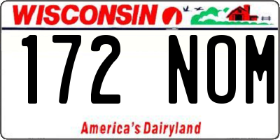 WI license plate 172NOM