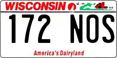 WI license plate 172NOS