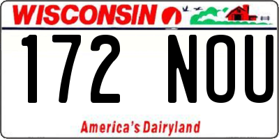 WI license plate 172NOU
