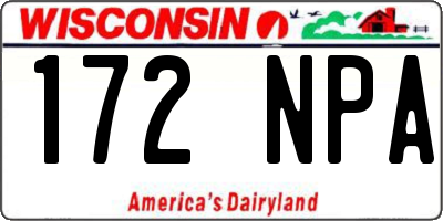 WI license plate 172NPA