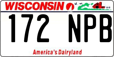 WI license plate 172NPB